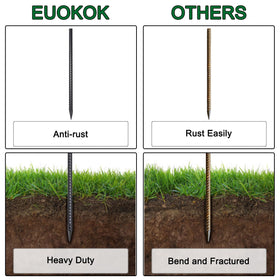 EUOKOK chisel-point end enables easier installation into ground.