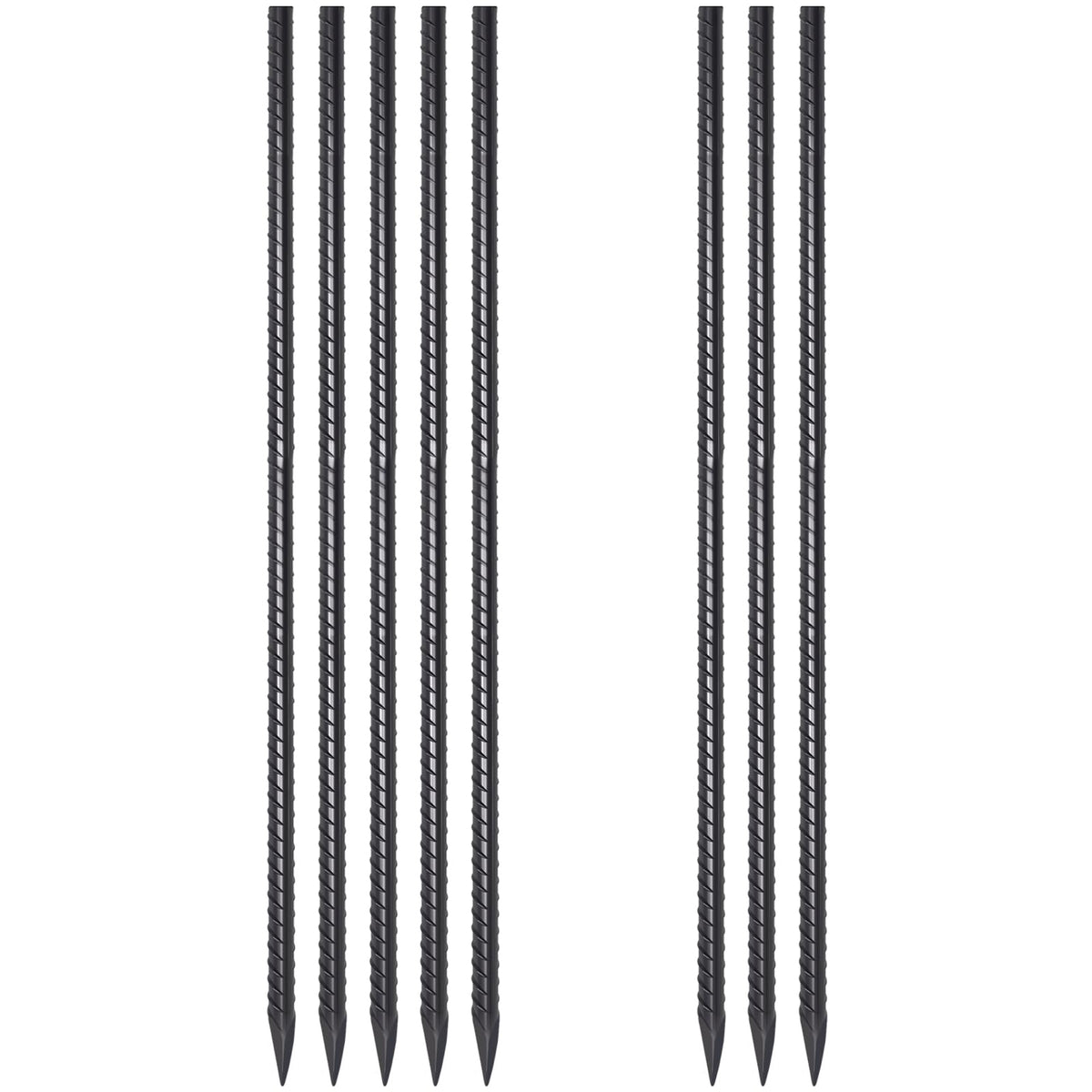 EUOKOK metal rebar stake with chisel end for secure ground anchoring