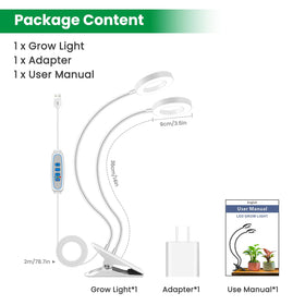 Eurbolan 360° gooseneck design fits seedlings and compact indoor setups.