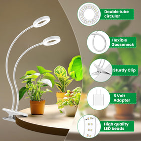 Eurbolan clip-on grow light with cycle timer automates day/night lighting.
