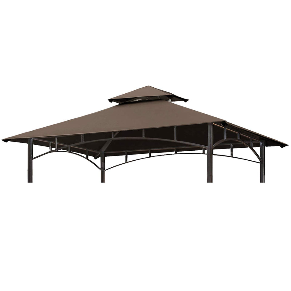 Eurmax replacement canopy for 5x8 grill gazebo in coffee with UV protection and water repellency.