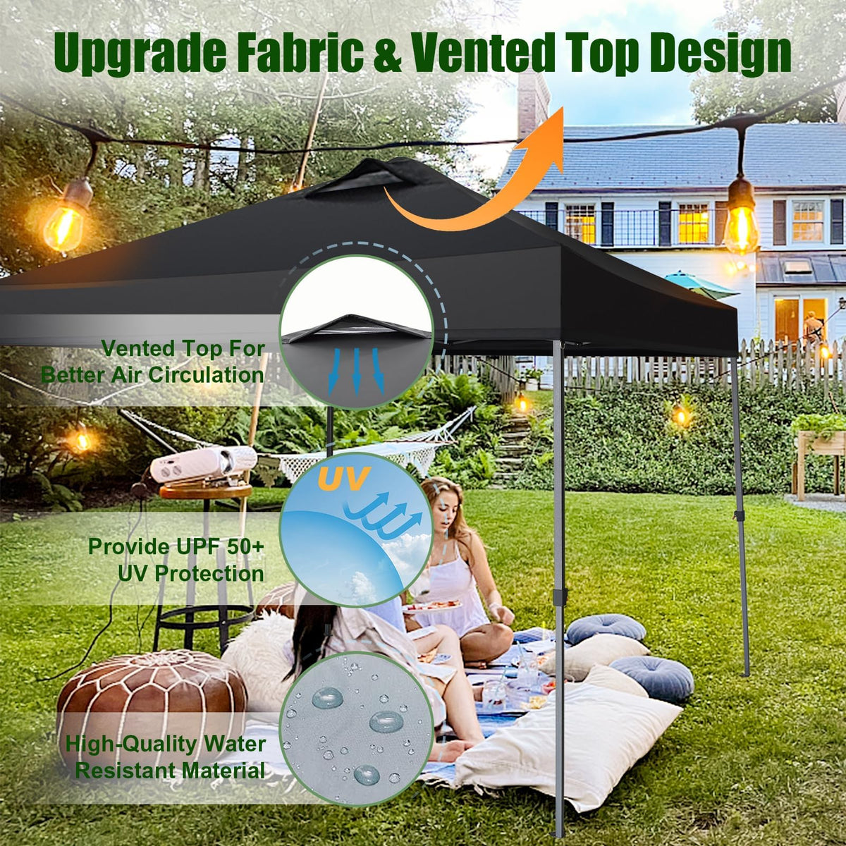 Eurmax NOMATTER 10x10 canopy frame detail showing rust resistant coating