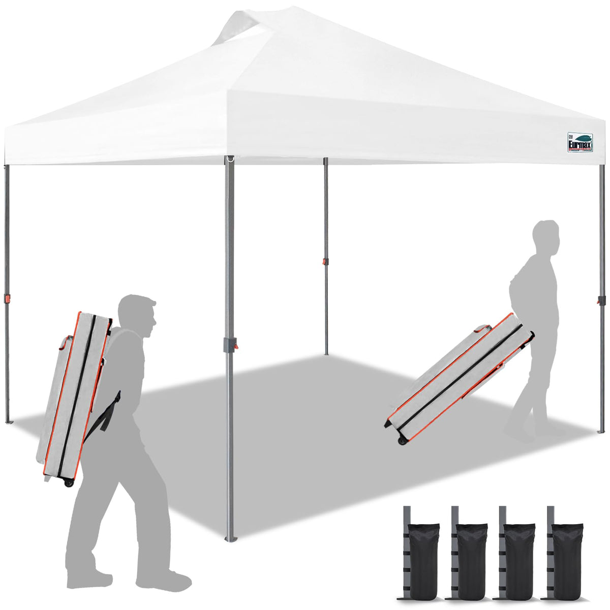 Eurmax NOMATTER 10x10 canopy front view showing sturdy frame and shade area