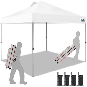 Eurmax NOMATTER 10x10 canopy front view showing sturdy frame and shade area