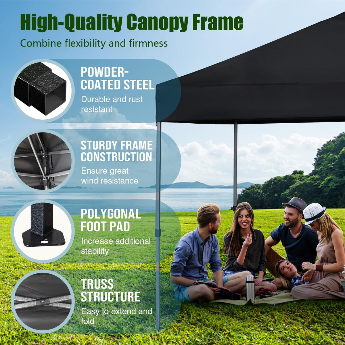 Eurmax NOMATTER 10x10 canopy UPF 50+ sun protection in use