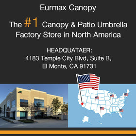 Close-up of Eurmax replacement top fabric highlighting heavy-duty polyester and UPF 50+