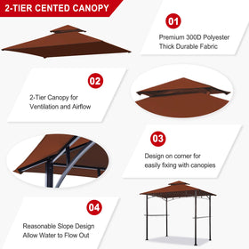 Eurmax rust red canopy designed to fit L-GZ238PST-11 model.