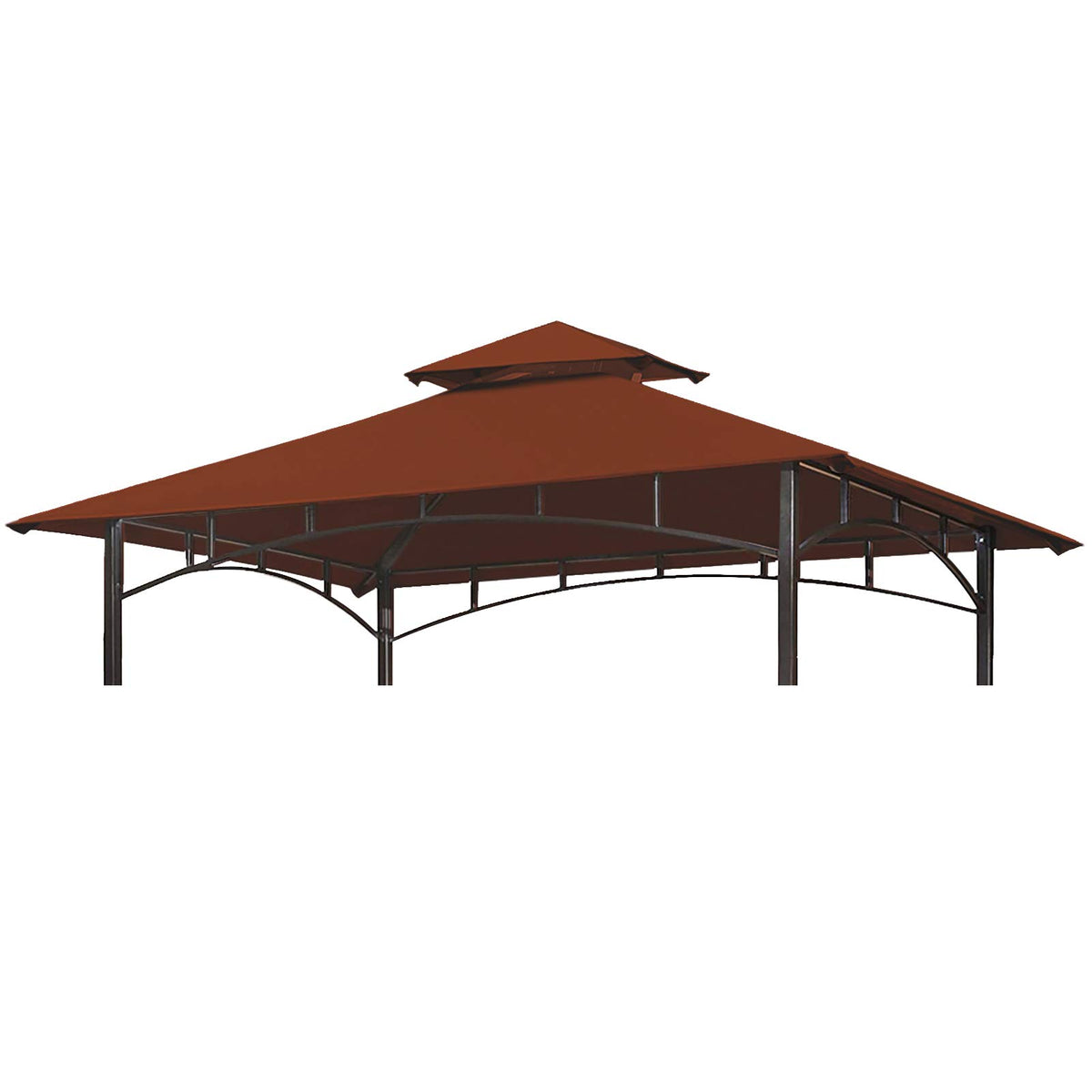 Eurmax rust red grill canopy cover 5x8 protects against sun and rain.