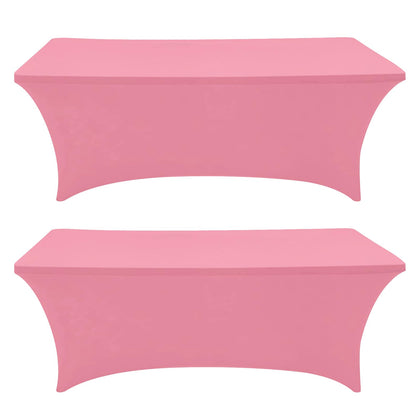 Eurmax spandex table cover 6ft pink with tight-fit design for a clean look.