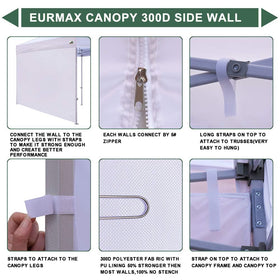 Eurmax SunWall easy hook loop installation on canopy.