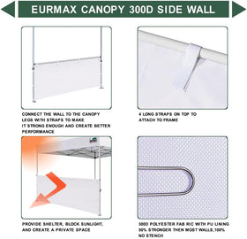 Eurmax SunWall features simple straps for quick attachment to canopy frames.