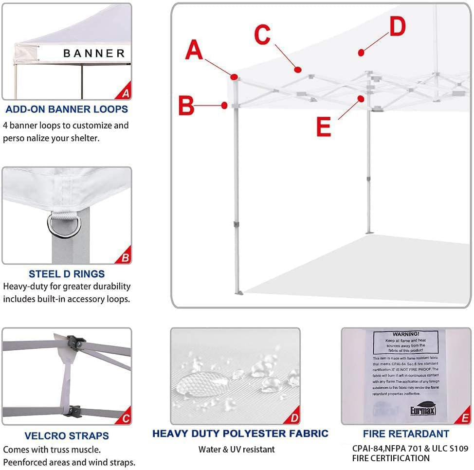 Eurmax UPF50+ protective top shields guests from sun exposure at outdoor events.