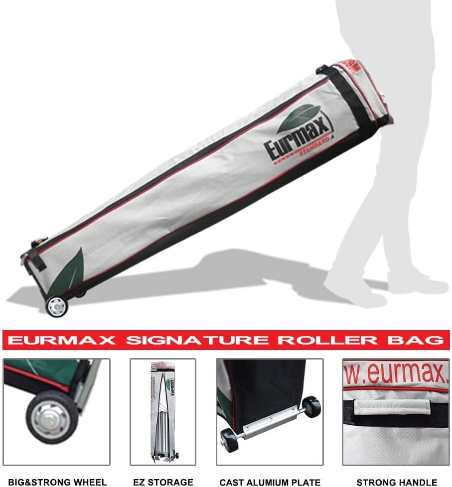 Eurmax fire-retardant fabric and water-resistant canopy protect gear.