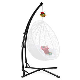 Eusuncaly hammock stand front view shows sturdy double-C frame design for reliable support