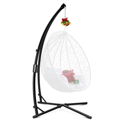 Eusuncaly hammock stand front view shows sturdy double-C frame design for reliable support