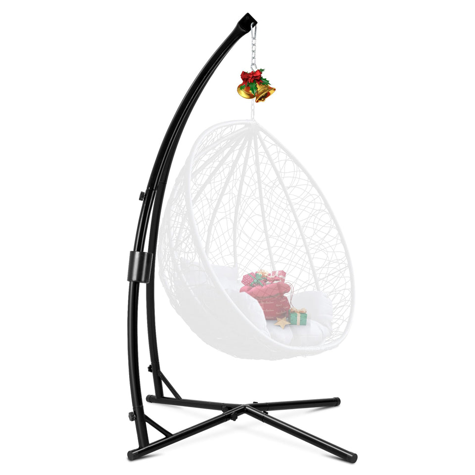 Eusuncaly hammock stand front view shows sturdy double-C frame design for reliable support