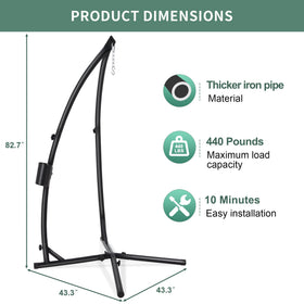 Eusuncaly stand supports up to 380–440 lbs for most hanging chairs