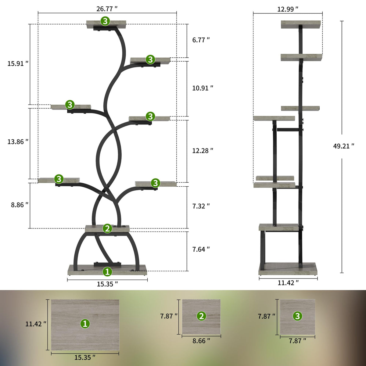 EVAWOO corner plant shelf fits small spaces with elegant display