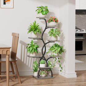 EVAWOO eight-tier plant shelf fully loaded with plants on display