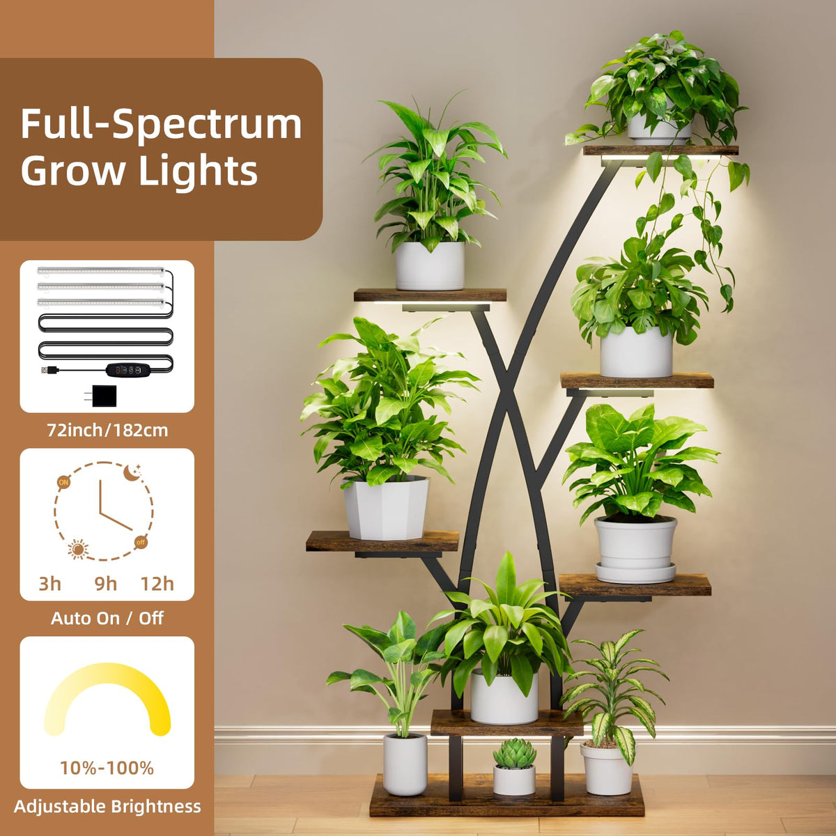 EVAWOO sturdy iron frame supports multiple pots safely.