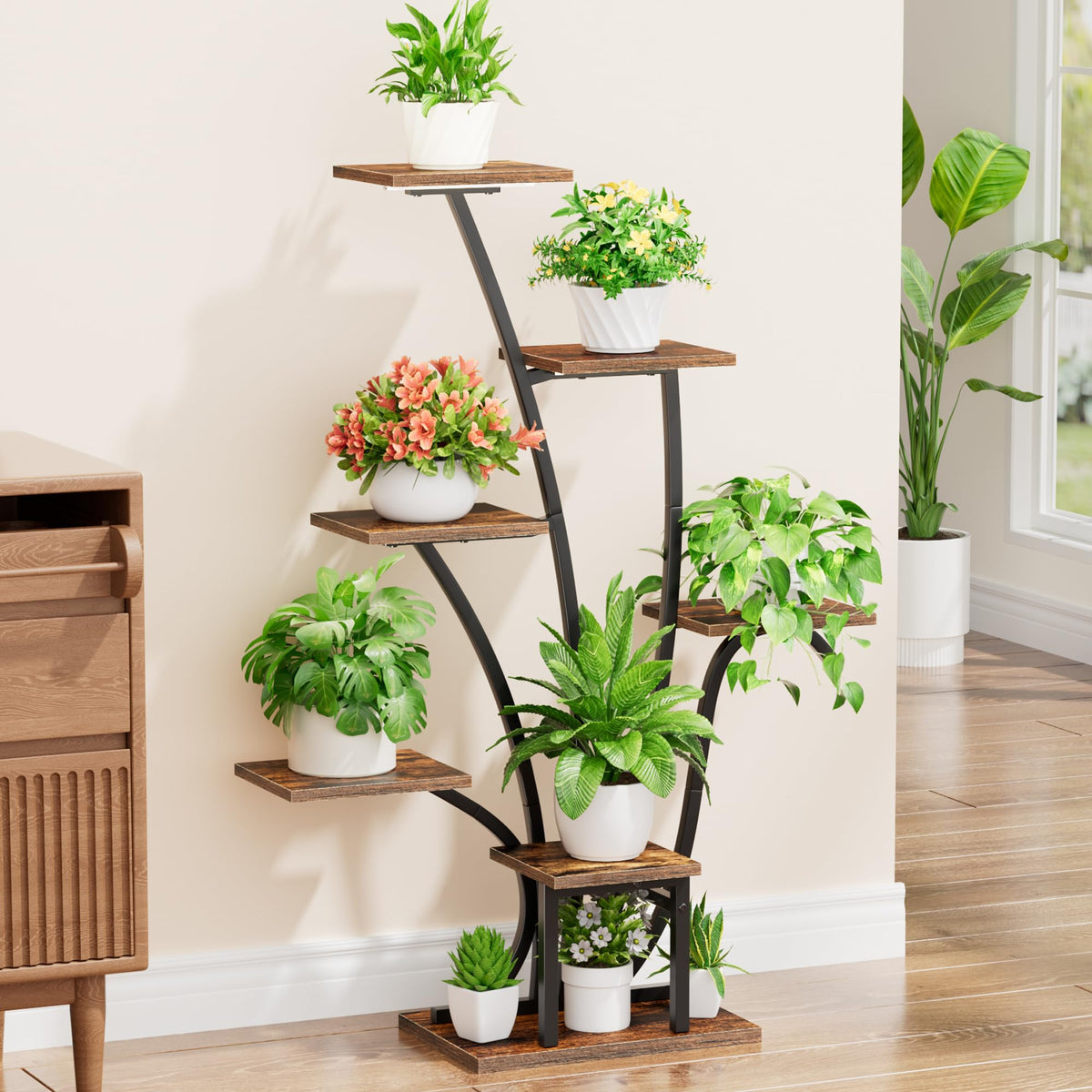 EVAWOO plant stand with adjustable brightness for plant-specific lighting