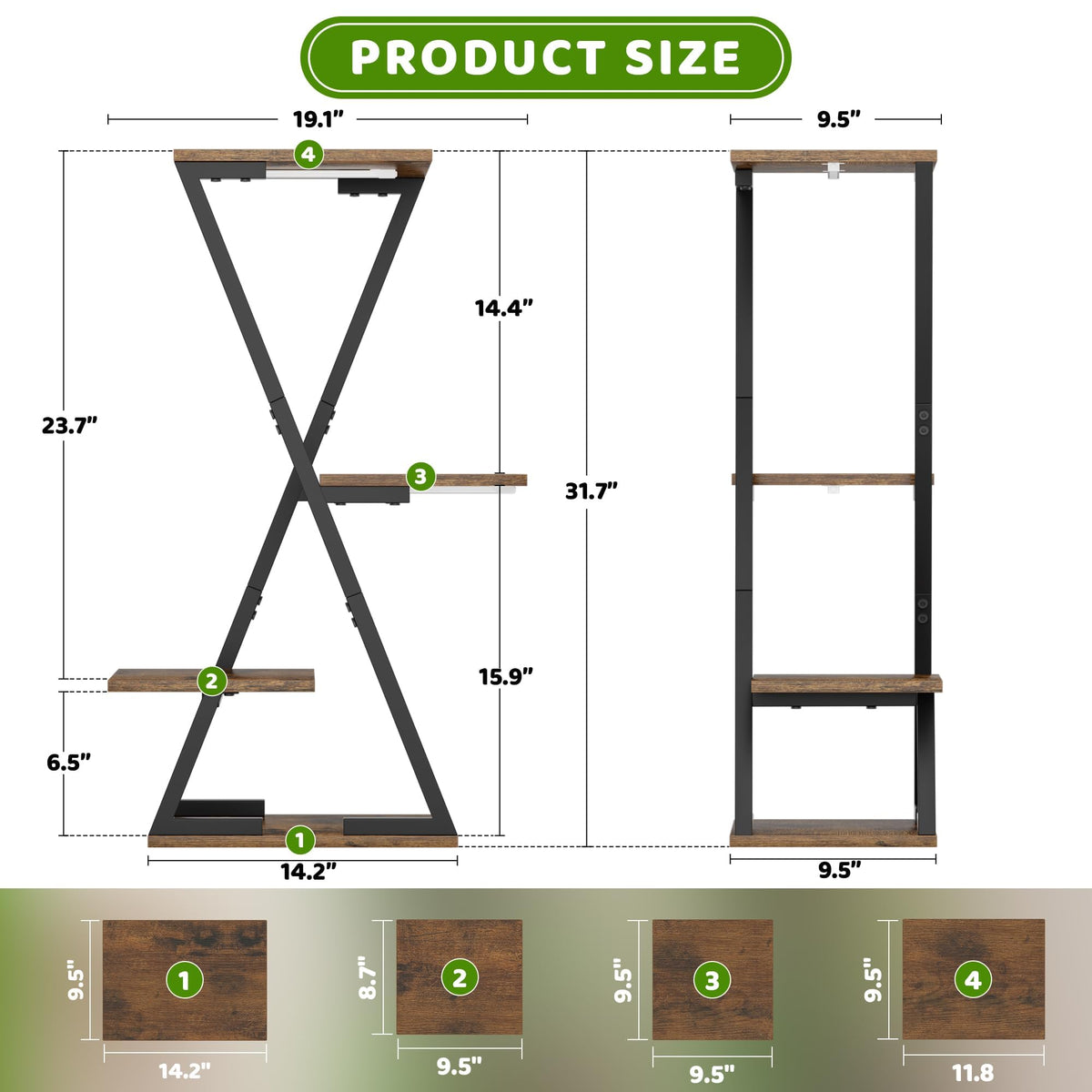 Easy-assembly EVAWOO plant stand with included tools