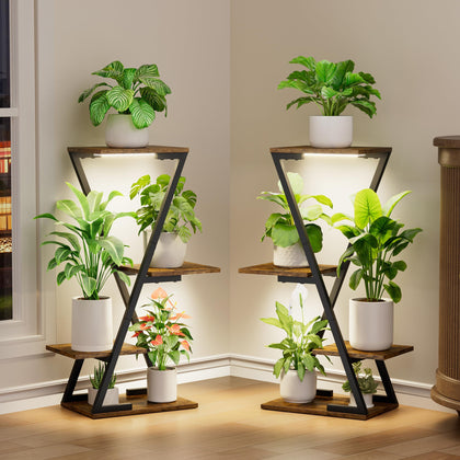 EVAWOO plant stand with grow light system for thriving indoor plants