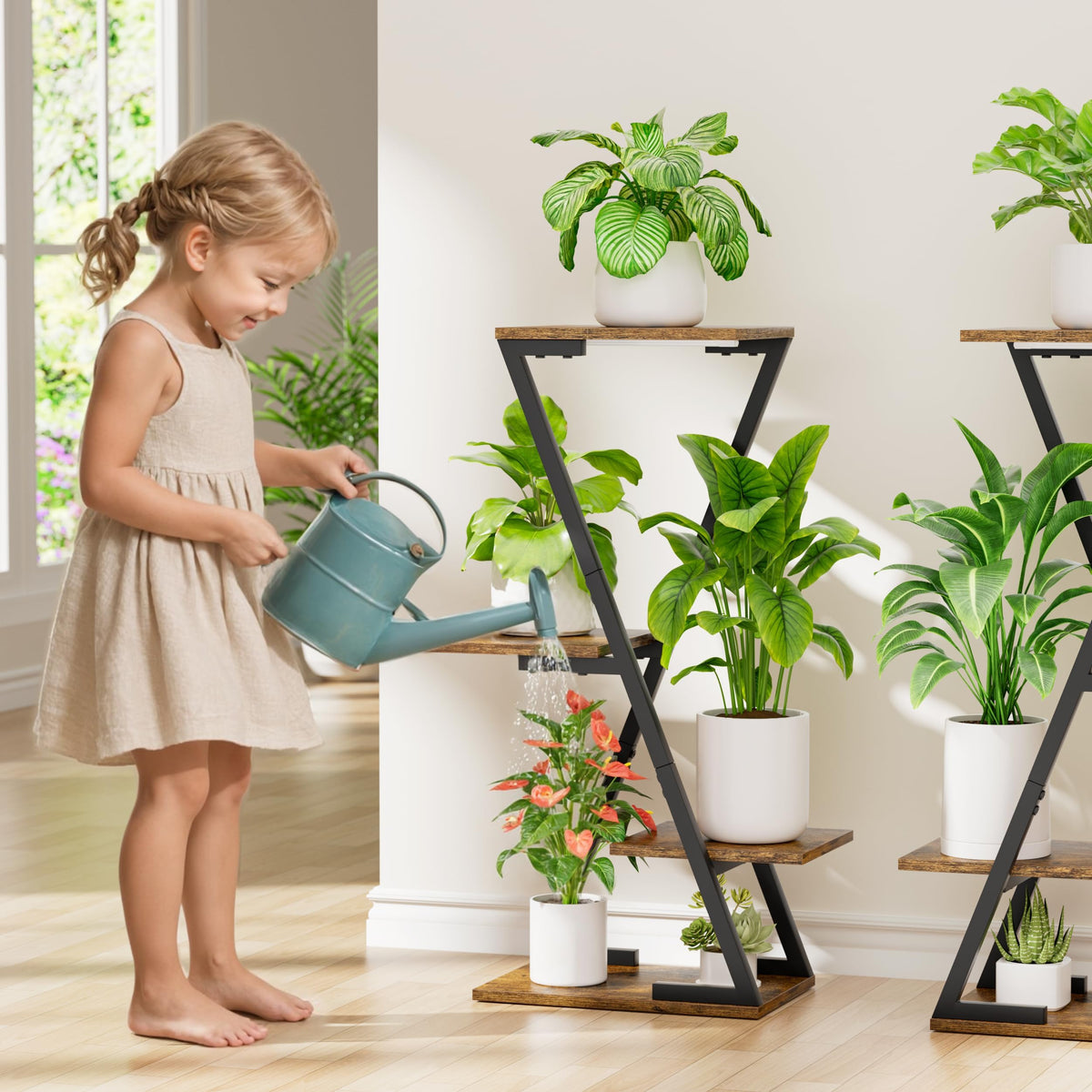 Grow light timer and brightness control on EVAWOO stand