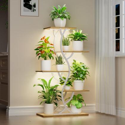 EVAWOO plant stand with grow lights supporting healthy indoor greenery