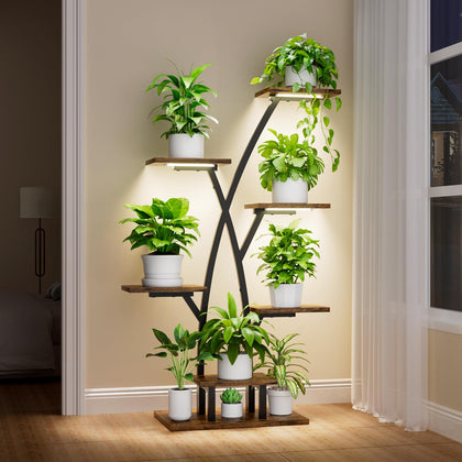 EVAWOO plant stand with grow lights for thriving indoor greenery.
