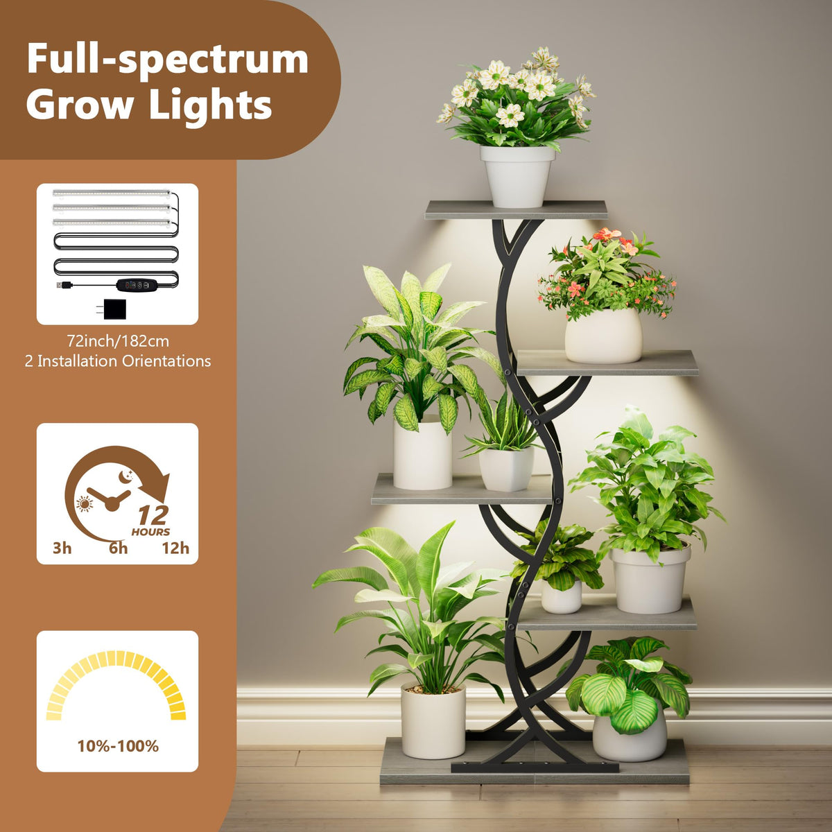 EVAWOO rust-resistant frame designed for durable indoor gardening in any room