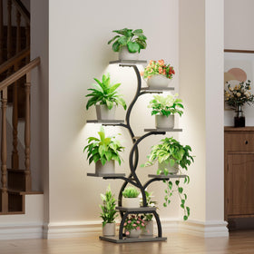 EVAWOO tall plant stand showing sturdy iron frame and robust build