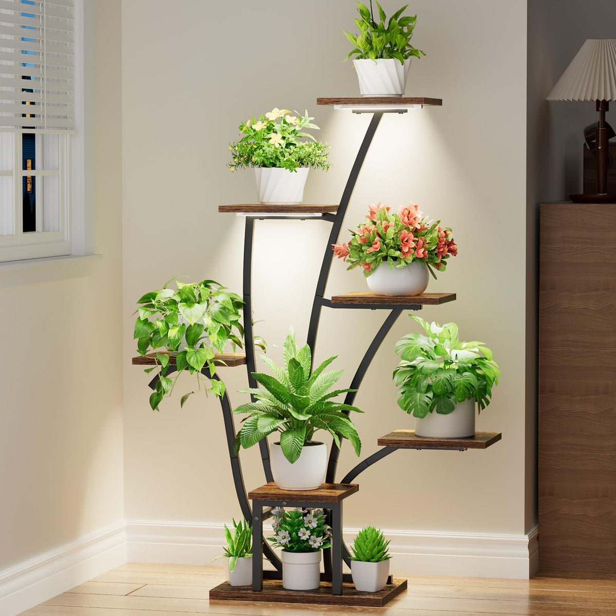 EVAWOO sturdy iron frame supports growing plants with durable construction