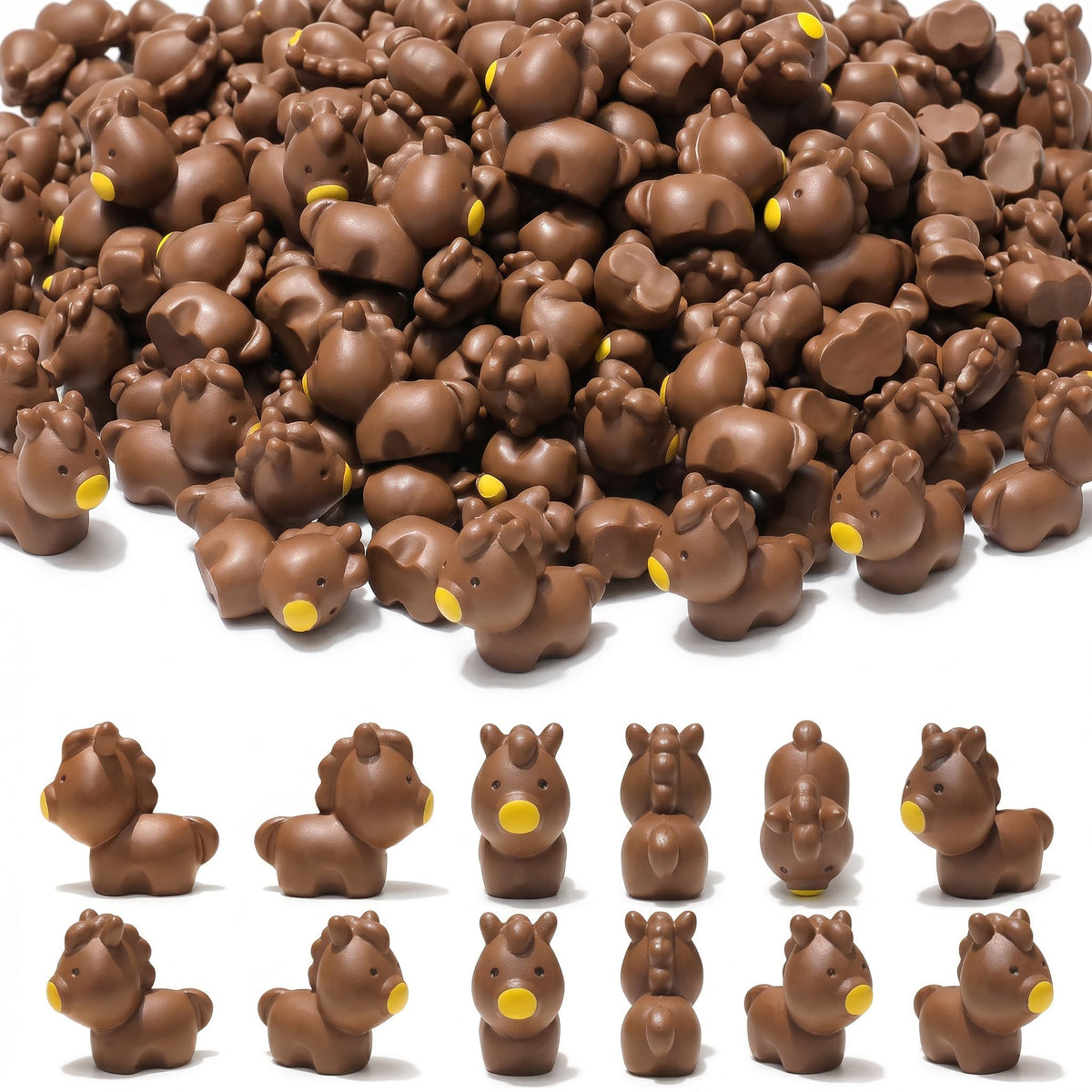 EVDERS 50-pcs mini horse figurines set for fairy gardens and terrariums.