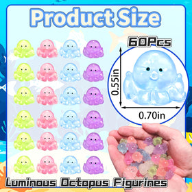 EVDERS blue luminous mini octopus figurine ideal for micro landscapes and aquariums