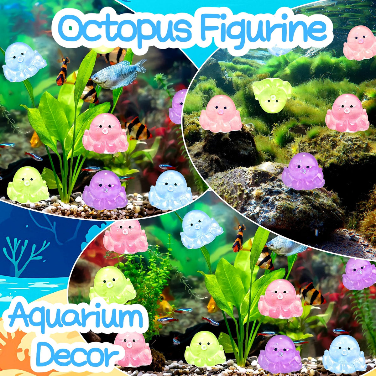 EVDERS pink luminous mini octopus figurine adds whimsy to fairy gardens