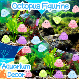 EVDERS pink luminous mini octopus figurine adds whimsy to fairy gardens
