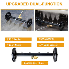 EVEAGE extension wand reaches tight spots during wheel well cleaning.