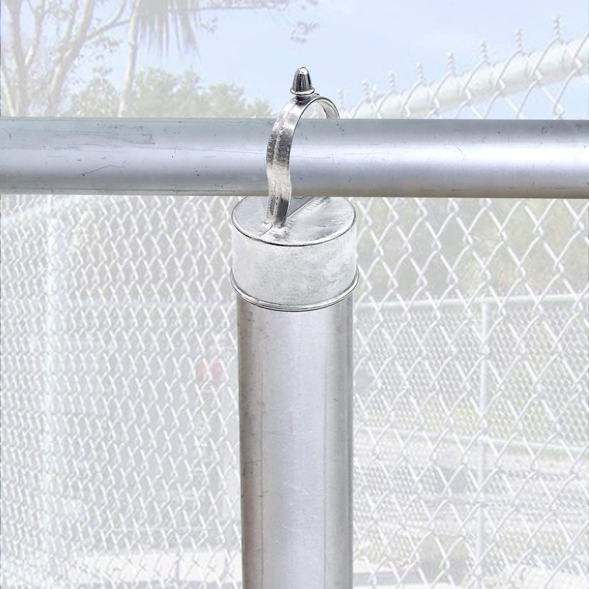 Evecad easy snap-on installation demonstrated on a line post