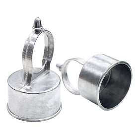 Evecad eye-top loop cap on a 2-3/8 inch fence post for rust resistance
