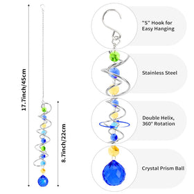 Evechole blue crystal ball with nine octagonal crystals casts shimmering hues