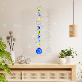 Evechole double-spiral suncatcher creates dynamic rainbow reflections