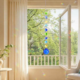 Evechole crystal suncatcher hangs indoors or outdoors for mood-boosting sparkle
