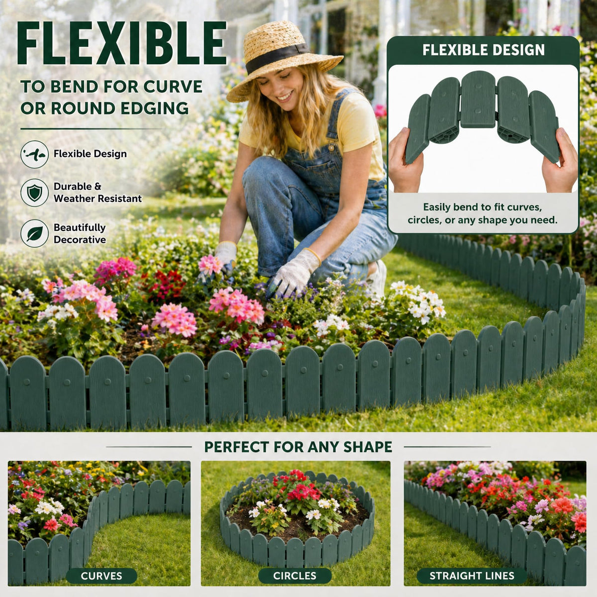 Evelyne 16-panel 20ft kit for clean, organized lawn borders.