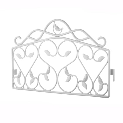 Evelyne border panel with leaf motif defines garden borders with graceful charm.