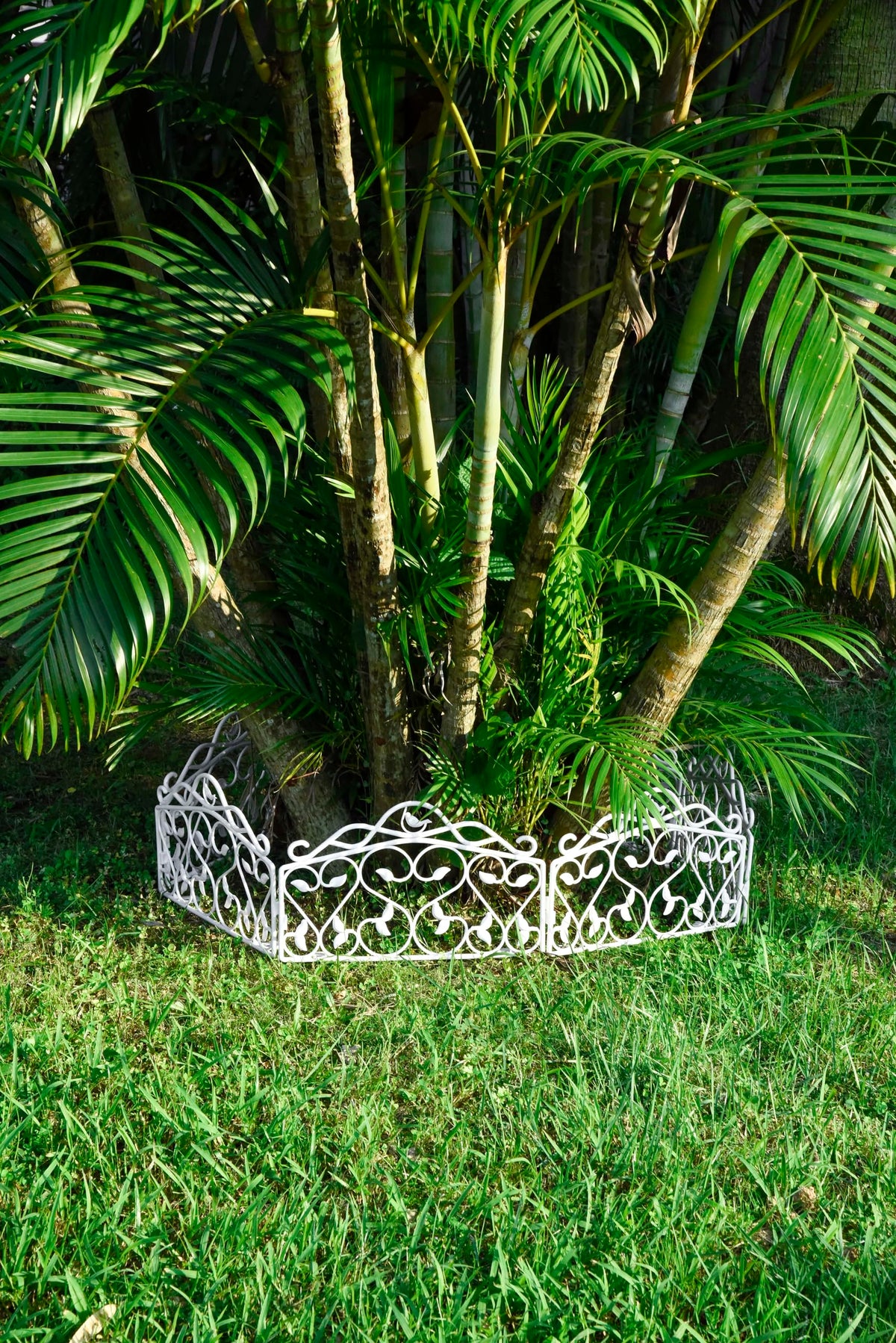 Evelyne gray-finish border panel complements modern landscapes.