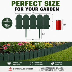 Evelyne green edging panels help prevent weed growth and define beds.