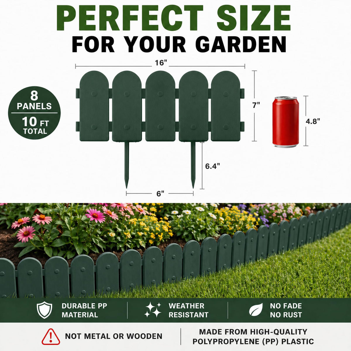 Evelyne panel spikes during installation for quick, secure anchoring in varied soil