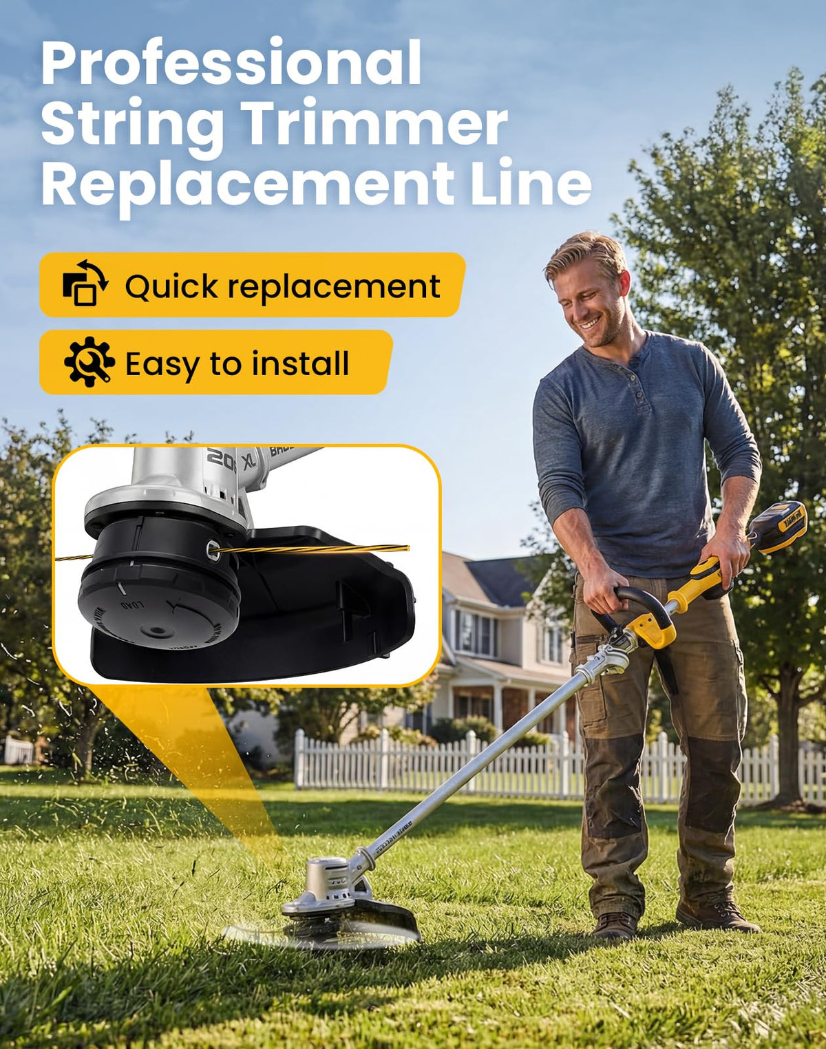 Sixteen pack of trimmer line ensures longer job coverage and fewer replacements.