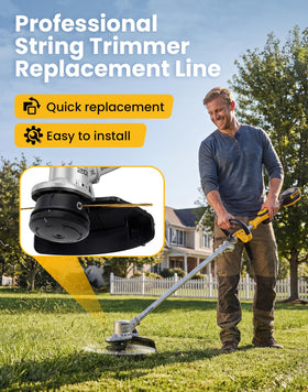 Sixteen pack of trimmer line ensures longer job coverage and fewer replacements.